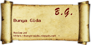 Bunya Gida névjegykártya